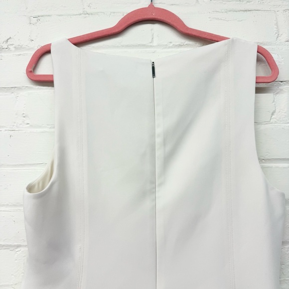 NWT Lauren Ralph Lauren Stretch Crepe Sleeveless Cream Dress Size 12 - Picture 6 of 7